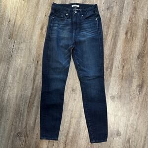 Good American Good Waist Crop Jeans Womens Size 00/24 Dark Wash Skinny Stretch